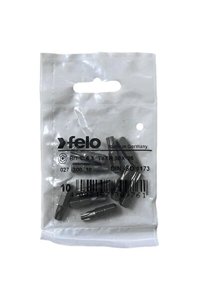 FELO Set de 10 biți, profil industrial, Torx TR, C6.3, TTX30, 25mm