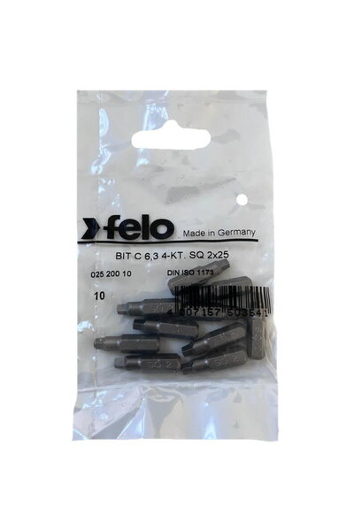 FELO Set 10 biti seria Industrial profil patrat, C6.3, SQ 2 (2.80mm), 25mm