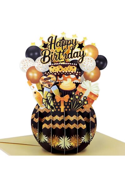Arabest 3D Pop Up Birthday Card, Handmade Happy Birthday Greeting Card with E...