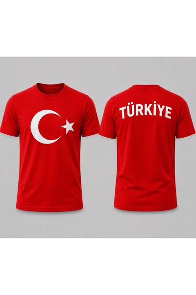 herkesemoda Türkiye Baskı Detaylı Basic T-shirt