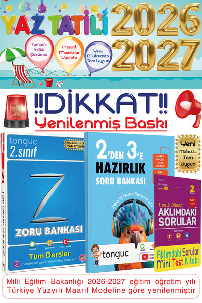 Tonguç Yayınları 2'den 3'e Yaz Tatili Hazırlık Soru Bankası Kitabı 2 den 3 e ...