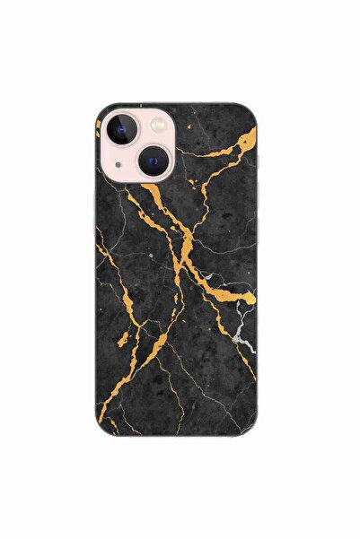 OEM Husa compatibila cu Apple iPhone 13 Mini Silicon Gel Tpu Model Noir Gold ...