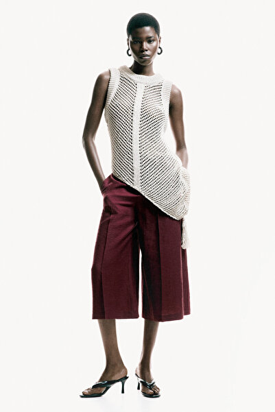 H&M Keten Karışımlı Şık Culotte Pantolon