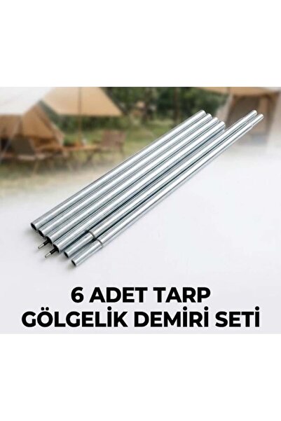 Çadır Dünyası Kamp Ekipmanları Çadır Dünyası 6 Adet Tarp Gölgelik Demiri Seti...