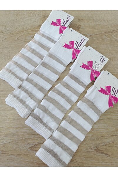ÜNLÜ ÇORAP Children's Knee-High Cotton Circular Tulle Socks 4 Pairs
