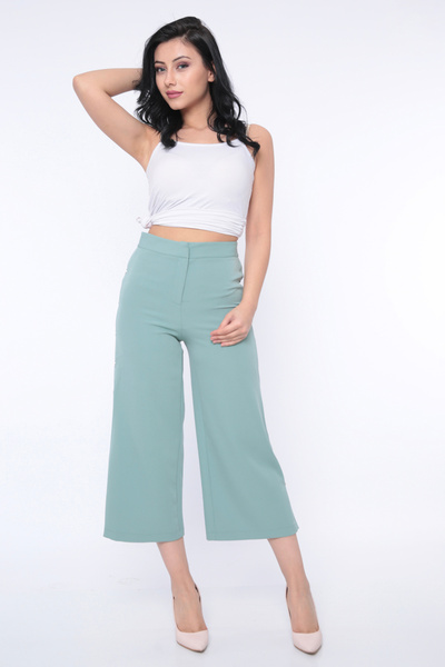 FIRST STYLE Turkish Women's Trousers in Turquoise Color