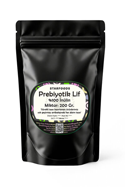 STARFOODS Prebiotic Fiber Inulin Powder 200 Gr. 100% Inulin Chicory Powder Su...