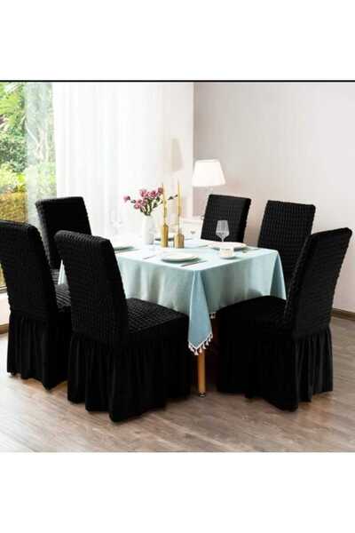 Lenjeria Pufoasa Set of 6 chair covers, elastic and crepe, with ruffles