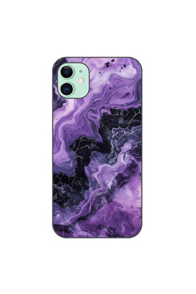 OEM Husa compatibila cu Apple iPhone 11 Silicon Gel Tpu Model Abstract Purple...