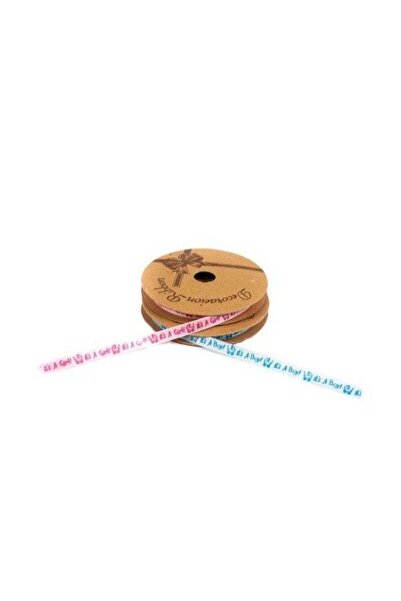 OEM Panglica Satin It's A Boy / It's A Girl 1cm/9.2m (Set 3 buc) Roz