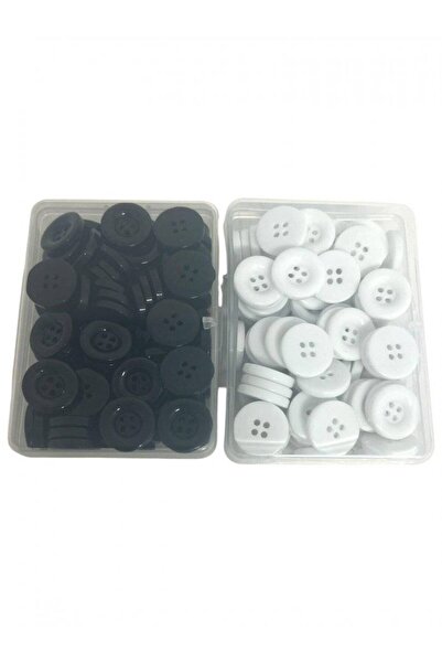 OEM Plastic Buttons 100/ Top Bottom Set White