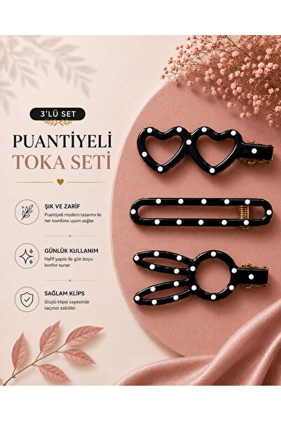 mdm style 3-Piece Buckle Set with Polka Dot Detail