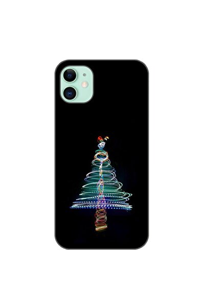 OEM Husa compatibila cu Apple iPhone 11 Silicon Gel Tpu Model Craciun Brad Neon