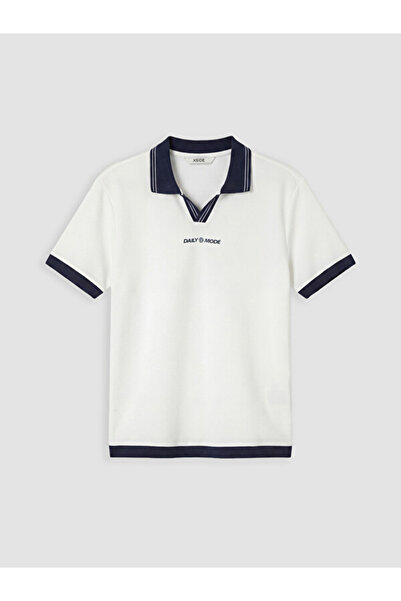 LC Waikiki Men's T-Shirt with Embroidered Roba Collar from Uzg Store for Styl...