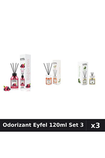 Eyfel Set 3 Odorizant Camera Betisoare 120ml - Fructe Pădure, Acacia, Lacrami...