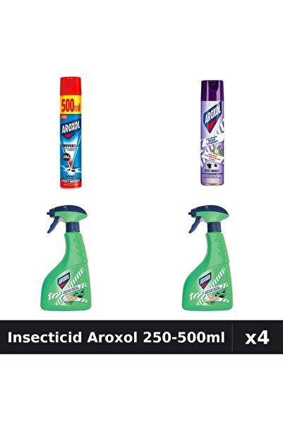 Aroxol Set 4 Spray Insecticid 250ml, 400ml, 500ml - Anti Gandaci, Tantari, Muste