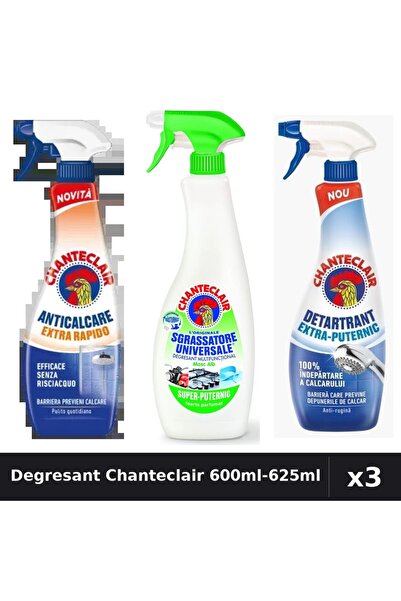 Chanteclair Set 3 Degresant 600ml-625ml - Universal, Anticalcar, Detartrant P...
