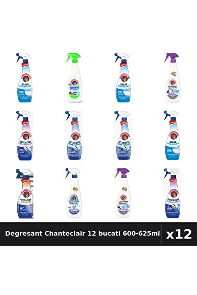 Chanteclair Set 12 Degresant Universal 600-625ml - 8 Arome, Anticalcar, Detar...