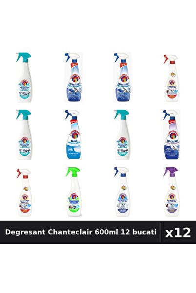 Chanteclair Set 12 Degresant Universal 600-625ml - 8 Arome, Anticalcar, Detar...