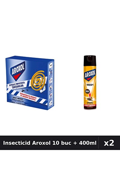 Aroxol Set 2 Insecticid - Pastile 10 buc + Spray 400ml - Anti Gandaci Tantari
