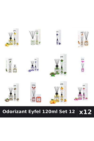 Eyfel Set 12 Odorizante Camera Betisoare 120ml - 12 Arome Asortate, Parfum In...