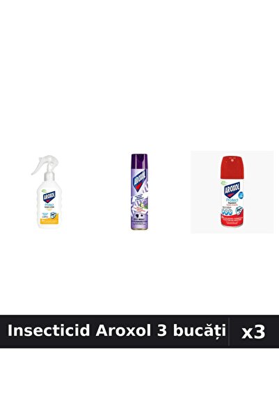 Aroxol Set 3 Spray Insecticid 100-250ml - Loțiune Repelent - Protecție Casă