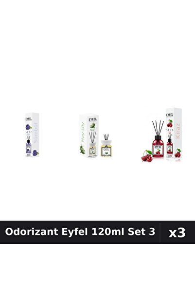 Eyfel Set 3 Odorizant Camera Betisoare 120ml - Zambile, Lacramioare, Cirese