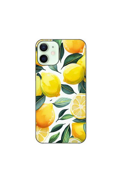 OEM Husa compatibila cu Apple iPhone 12 Mini Silicon Gel Tpu Model Lemons Pat...