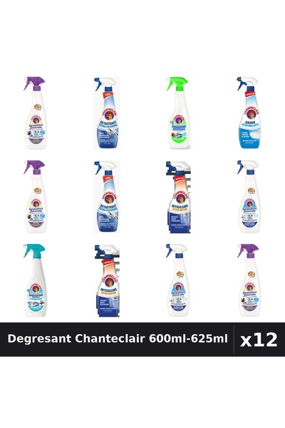 Chanteclair Set 12 Degresant Universal 600ml-625ml - 8 Arome, Anticalcar, Det...