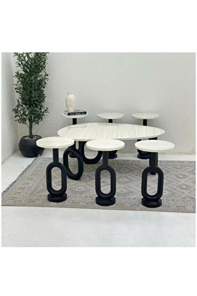 Tables طاولات ضيافه مع 6 خدمه بديل الرخام