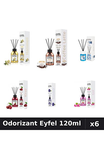 Eyfel Set 6 Odorizante Camera Betisoare - 6 Arome Asortate, 120ml Parfum