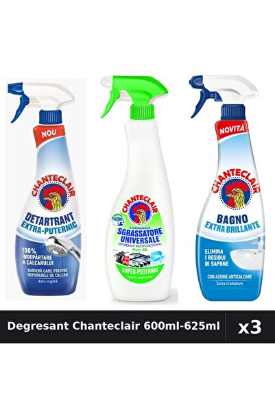 Chanteclair Set 3 Degresant Universal 600ml-625ml - Lămâie, Anticalcar, Extra...