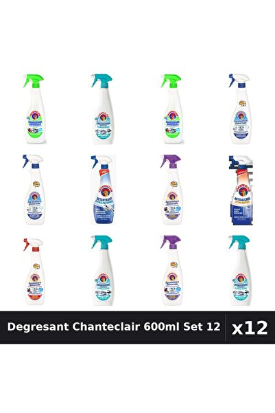 Chanteclair Set 12 Degresant Universal 600-625ml - 8 Arome, Detartrant, Antic...
