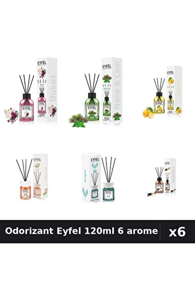 Eyfel Set 6 Odorizante Camera Betisoare 120ml - 6 Arome: Bouquet, Pin Mentă, ...