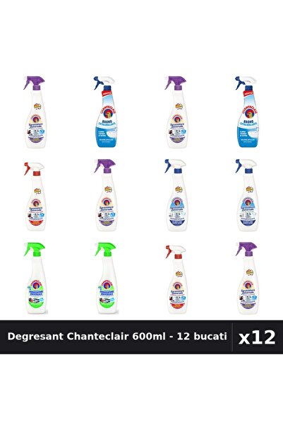Chanteclair Set 12 Degresant Universal 600ml - 6 Arome, Anticalcar, Bicarbonat