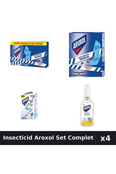 Aroxol Set 4 Insecticid - Pastile 60/30 buc, Aparat Electric, Loțiune 85ml