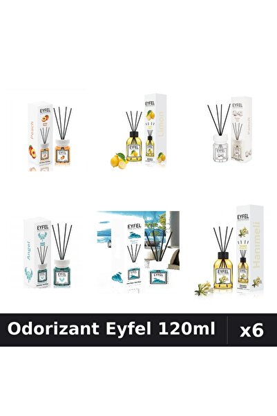 Eyfel Set 6 Odorizante Camera Betisoare - 6 Arome Asortate, 120ml Parfum