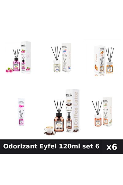 Eyfel Set 6 Odorizante Camera Betisoare - 6 Arome Asortate, 120ml Parfum