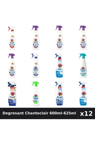 Chanteclair Set 12 Degresant Universal 600ml-625ml - 9 Arome Asortate Curatenie