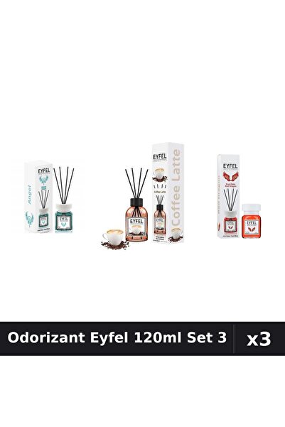 Eyfel Set 3 Odorizant Camera Betisoare 120ml - Angel, Cafea, Red Dragon