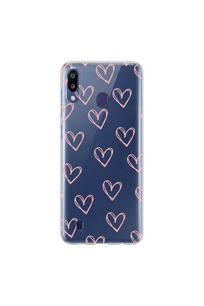 PPKin Samsung Galaxy M10S Compatible Heart 6 Design Transparent Case