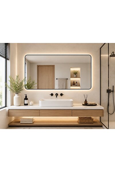 Crestj مرآة LED فاخرة 160×80 سم | إضاءة خلفية محيطية أنيقة ولمسة تشغيل ذكية –...