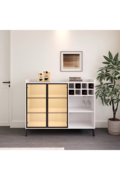 Home Box Marwell 2 Door Sintered Stone Top Bar Cabinet