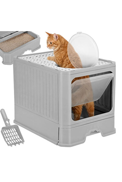 zola Covered litter box, extendable drawer, front entry and top exit, scoop, ...