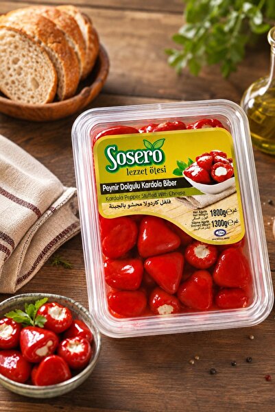 Sosero Peynir Dolgulu Kardola Biber 1800 gr (süzme 1300 gr) Vakum Tabak