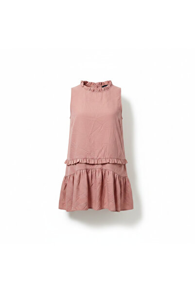 Genaric Women's Pink Ruffle Trim Sleeveless Top and Shorts Set