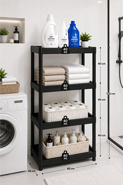 ATA HOME 4-Tier Multi-Purpose Bathroom Cabinet Kitchen Organizer Balcony Cabi...