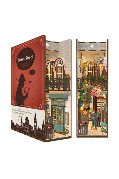 Tonecheer Puzzle 3D, Colțul de carte Baker Street, Lemn, Tonecheer, 141 piese