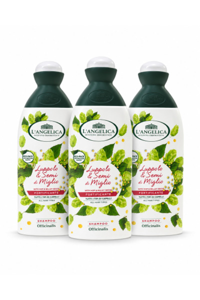L'Angelica Set of 3 x L’Angelica Officinalis Luppolo & Semi di Miglio Shampoo...