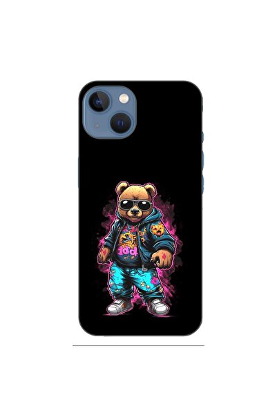 OEM Калъф за Apple iPhone 13, силиконов гел TPU, модел Мече, черен